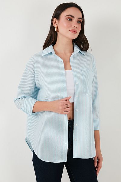 Lela Cămașă cu mânecă lungă, cu buzunare, cu dungi 6772895