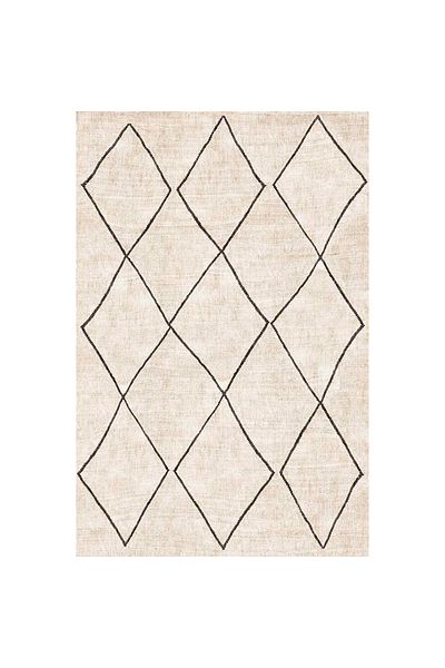 Homelux Velveto rug, rectangular, 230X290 cm, Ben Ourain type, cream, black, polyester, cotton, jute