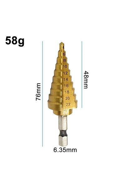 Choice 4-22mm step drill 1PC Titanium Plated Hexagonal Straight Groove Step Drill 4-22mm Reaming Pagoda Dri