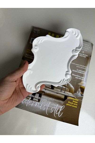 beautystyle Lace Embossed Shaped 2-Piece Decorative Plate, Presentation, Jewelry Tray, Base Plate Decoration