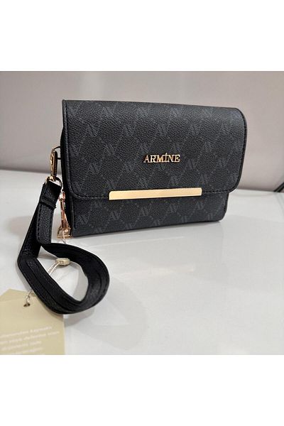 Armine Black Dotted Portfolio Bag - Ar38101