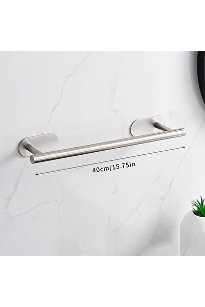 Choice9 مجموعة أدوات حمام من الفولاذ المقاوم للصدأ مع حامل مناشف فضي بدون حفر...