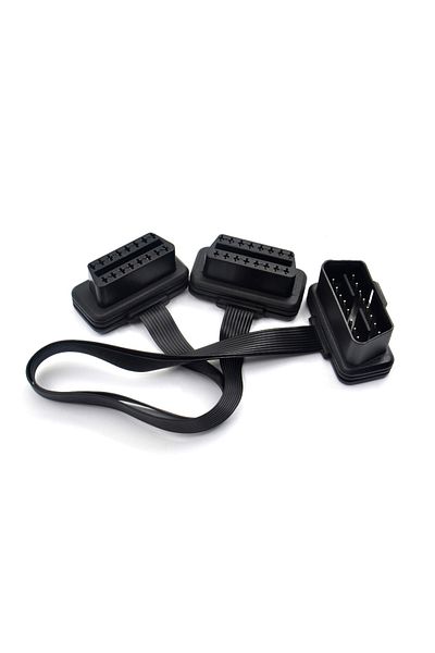 Choice 30CM OBDII Extension Dual Connector Y Splitter OBD2 16PIN Male to Female Connection Flat+Thin as ...