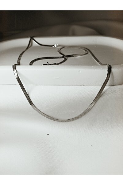 Pretty Yassı İtalyan İnce Zincir Çelik Kolye