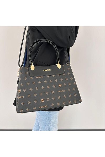 Armine Black Printed Bag - AR20605