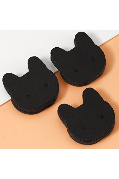 Choice 50 قطعة سوداء 50 قطعة 3.5 × 3.5 سم أقراط قطة أقراط أذن بطاقة عرض لقلاد...