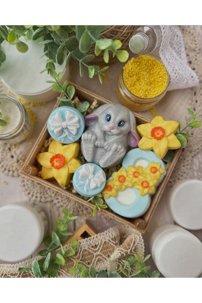 Şirin Sabun 8 Mart Kadınlar Günü Tavşan Nergis Çiçeği El Yapımı Kokulu Sabun