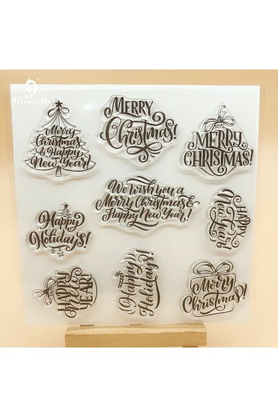 Choice Alinacutle CLEAR STAMPS Christmas Sentiment Scrapbooking Card Album Paper Craft Rubber Roller Tra...