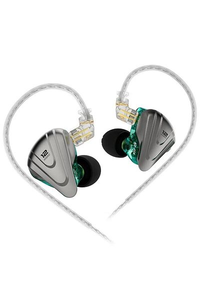 KZ Zsx Cyan No Mic Zsx 1dd 5ba Hybrid 12 Drivers Hifi Bass Earbuds In-ear Monitor Noise Cancelling E