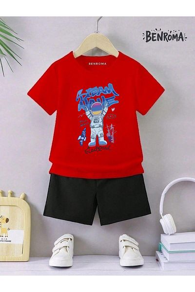 BENROMA Unisex Kids Shorts Set - Character Printed