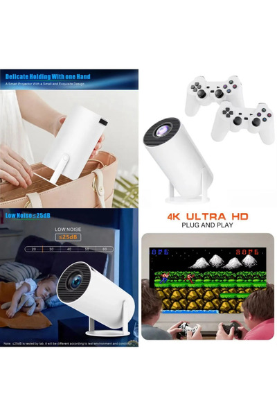 teknotrust Taşınabilir Android Sinema Projeksiyon Wifi Destekli En Güncel Sürüm 1080P Ekstra Oyunlu Son Model