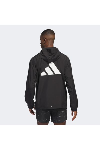 adidas Jachetă Run It Jachetă neagră de alergare pentru bărbați