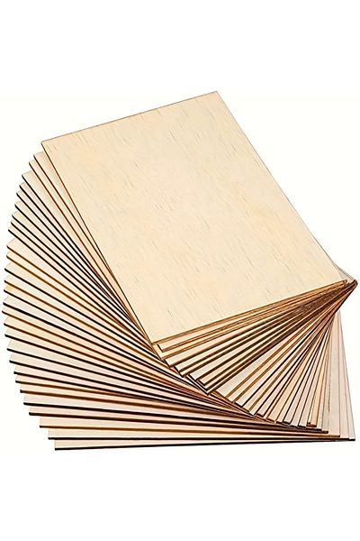 Choice 15Pcs 15Pcs 6X4in/15X10cm Rectangle Unfinished Wood Sheets for Crafts House Aircraft Ship Boat Arts,