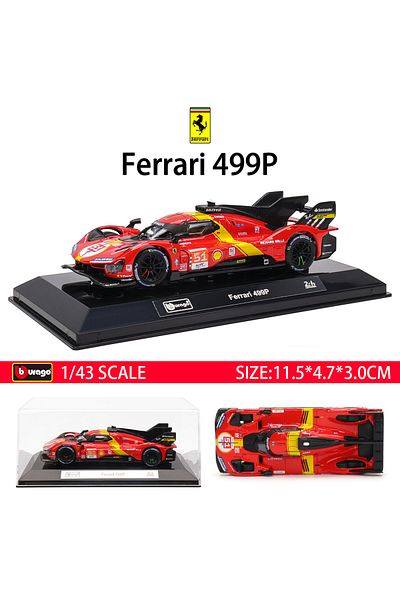 Choice 499P Bburago 1:43 Le Mans Ferrari 499P 2022 488 250 512 Alloy Luxury Vehicle Diecast Pull Back Cars
