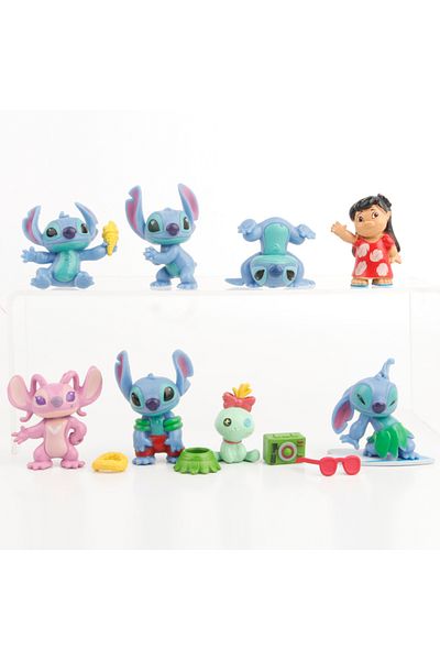 Choice pack by bag 01 8pcs/set Stitch Scrump Lilo Summer Version PVC Figure Collectible Model Toys for Chil