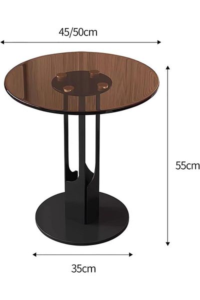 Generic Modern round glass side tables and bedside tables