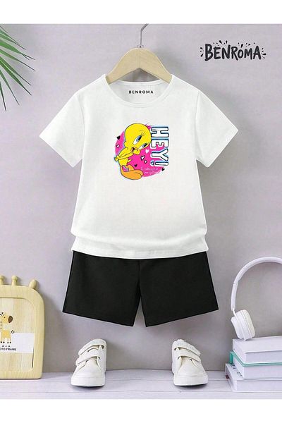 BENROMA Set pantaloni scurți unisex pentru copii - imprimat cu caractere