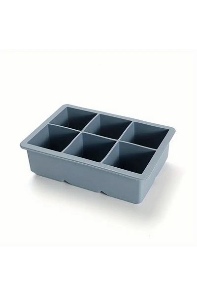 Choice Blue 【hot Sales】1pc, Ice Cube Tray With Lid, 6 Cavity Flexible Food Grade Silicone Ice Cube Mold, Ic