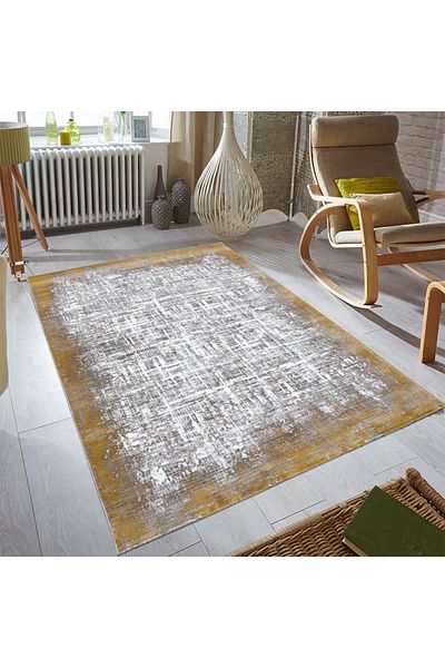 Homelux Goldie Rectangular Rug, 200X290, Abstract, Grey, Ochre, Polypropylene