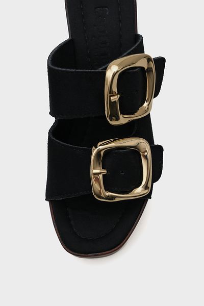 Capone Outfitters Plateau-Hausschuhe aus Wildleder mit einem Riemen für Damen