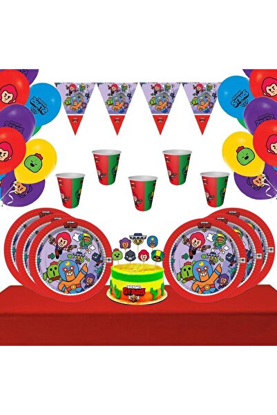 Parti Evreni Brawl Stars Temalı Doğum Günü Seti 16 Kişilik