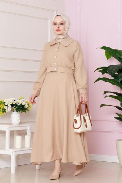 Sevitli Σετ φούστα και καμπαλόκεντρο Camel