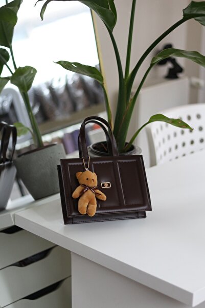 Moom Bag Жіноча сумка через плече з деталізованим малюнком ведмедика та ручкою у формі чашки кави