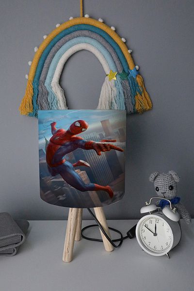 BelezaHome Blue Red Superhero Decorative Children's Room Lampshade