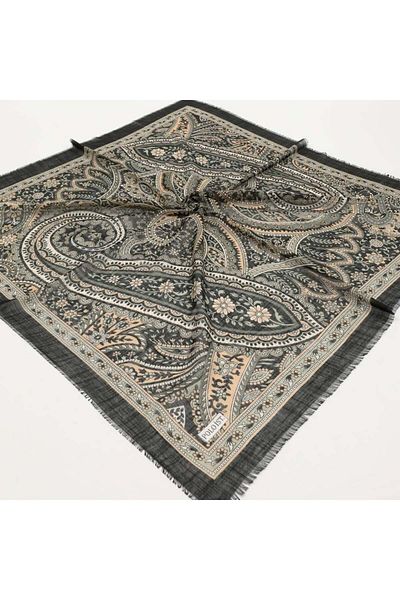 poloist Γυναικείο Κοτόνι Βαμβακερό Λινό Φουλάρι Ethnic Etro Ρετρό Μοτίβο 100x100cm