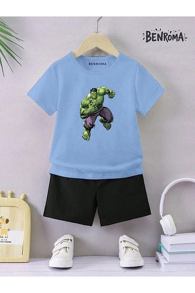 BENROMA Set pantaloni scurți unisex pentru copii - imprimat cu caractere