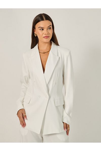 Styli Regular Fit Double Breasted Longline Blazer