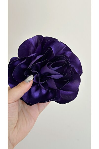 Âlâ Atelier 15 cm Iğneli Kumaş mor Çiçek Broş Gül Broş