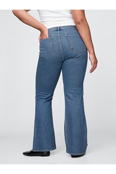 GAP Kadın Mavi High Rise '70s Flare Jean Pantolon