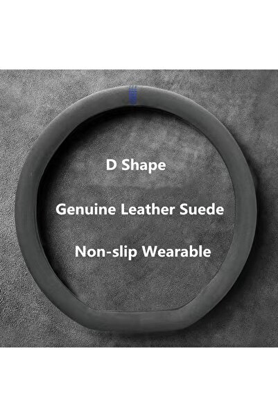 Choice أغطية عجلة القيادة للسيارة على شكل حرف D باللون الأزرق مصنوعة من جلد ا...