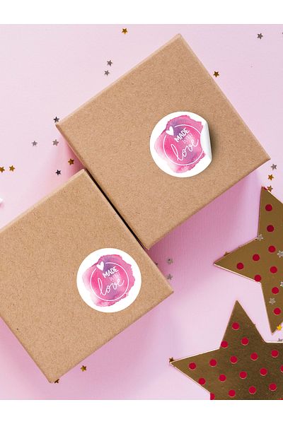 sticker Made with Love Sticker 100Pcs / 3 X 3 cm Adhesive Handmade Product Packaging