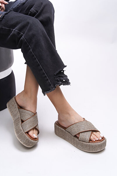 Riccon Shraldrel Women's Slippers - 0012301   Tan Wicker