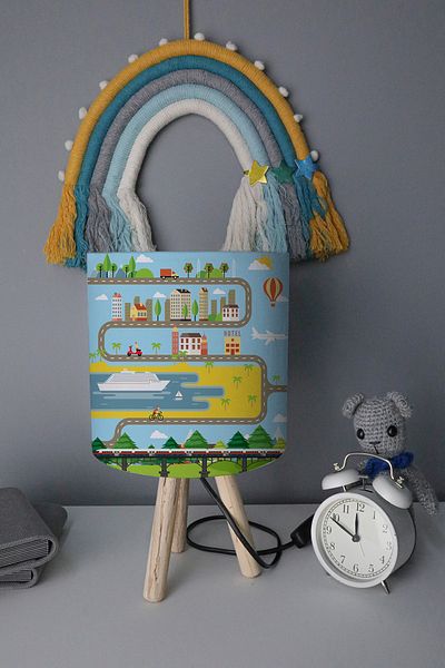 BelezaHome Blue City Decorative Children's Room Lampshade