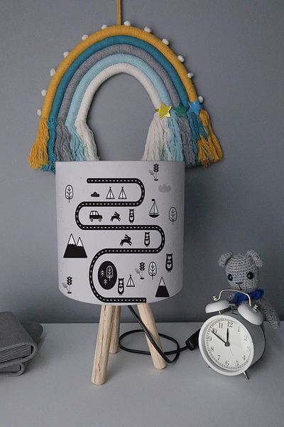 BelezaHome Gray Camping Path Decorative Children's Room Lampshade