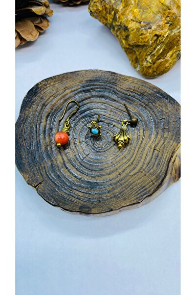 Porsuk Alternatif أقراط عرقية مصنوعة يدويًا مكونة من 3 قطع