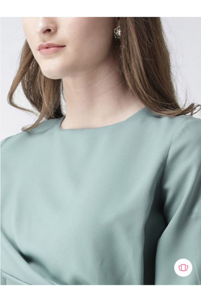 Kassually By Styli Solid Regular Fit Wrap Front Top