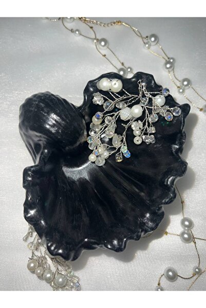 Love Candle Dekor Siyah İstiridye Takı Tabağı, Deniz Kabuğu Sunumluk, İstirid...