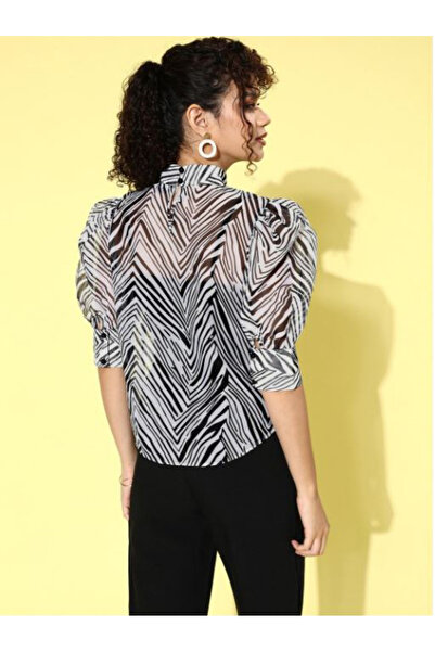 Kassually By Styli All Over Print Puff Sleeves Top with Camisole