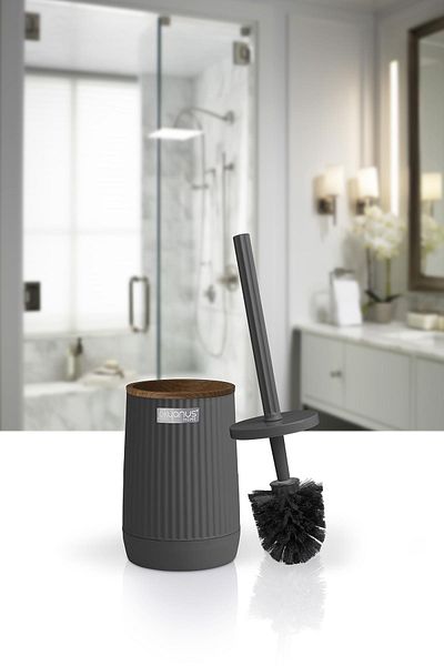Okyanus Home Βούρτσα Nida Anthracite Wood με μοτίβο Eco WC