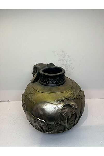 Peramari Διακοσμητικό κοντό βάζο από πολυεστέρα Safari Elephant Green