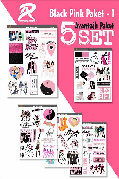 AR Sticker Autocolant BlackPink K-Pop pentru laptop, notebook, tabletă Pachet avantajos 1 - 5SET