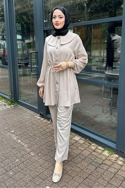 Ovn. Beige Lille Waist Drawstring Suit