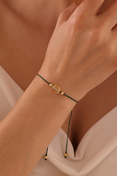 Feyz Tasarım Gerçek Sitrin Doğal Taş Unisex Bolluk Bereket Simgesi Handmade S...