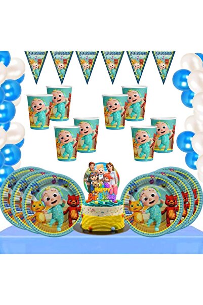 Parti Evreni Cocomelon Temalı 8 Kişilik Doğum Günü Seti