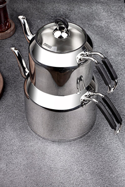 WEYNE Mango Kitchen - Maxi Büyük Boy 18/10 Paslanmaz Çelik 1.6-2.5 Lt. Çaydanlık Takımı