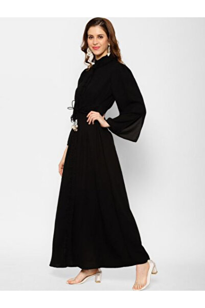 Kassually By Styli High Neck A-Line Maxi Dress with Front Slit